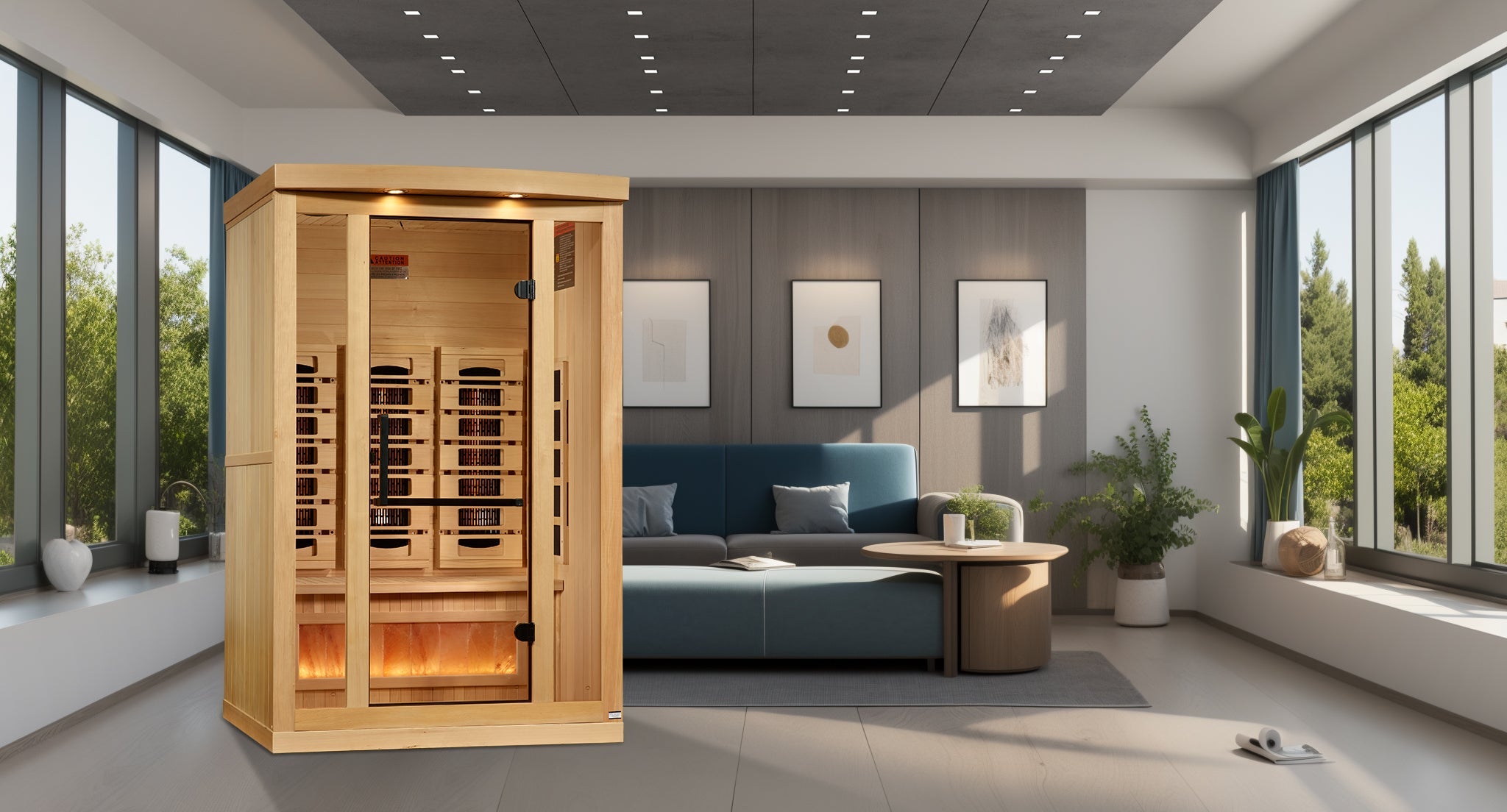 2 Person Full Spectrum with Himalayan Salt Bar IR Sauna