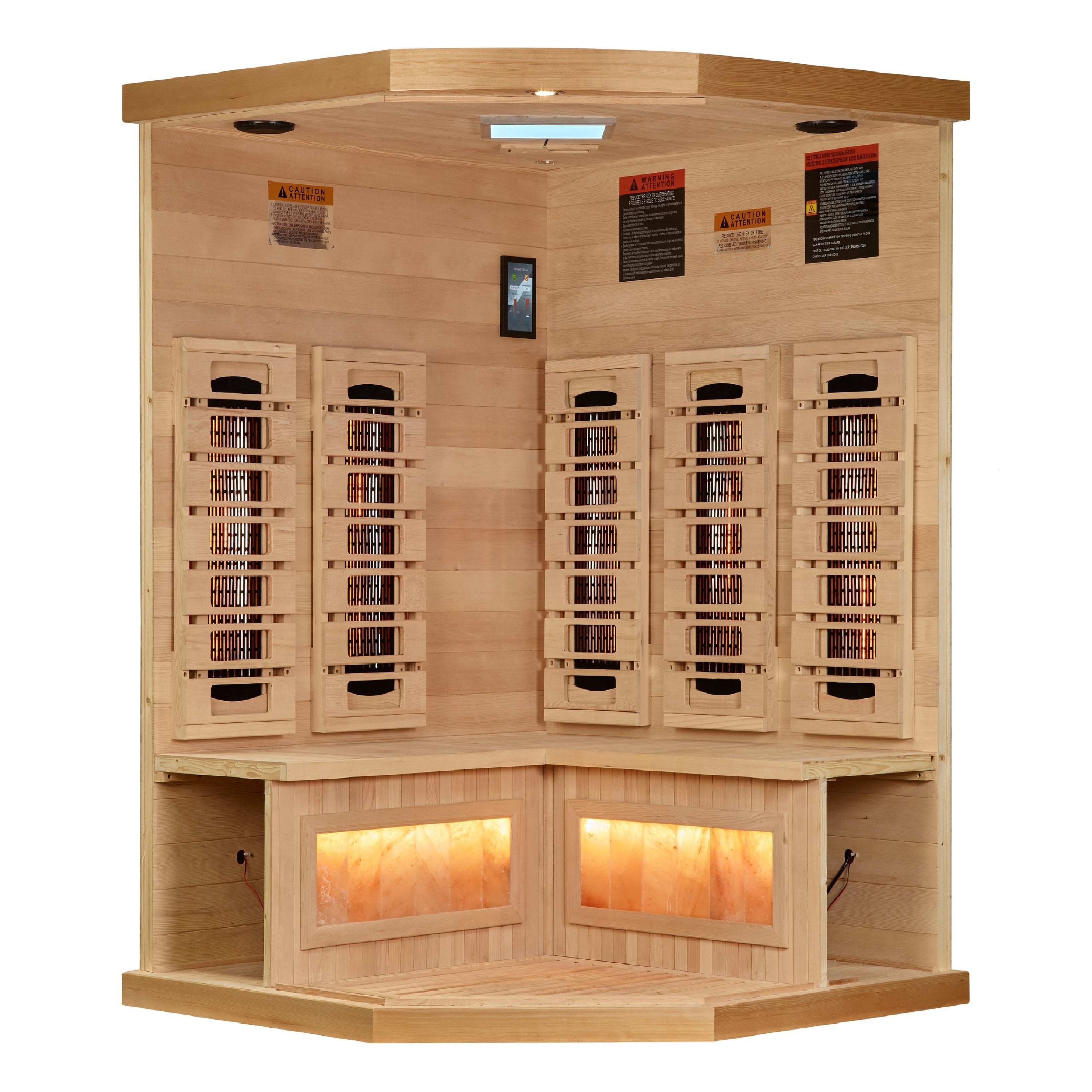 3 Person Full Spectrum with Himalayan Salt Bar Corner IR Sauna