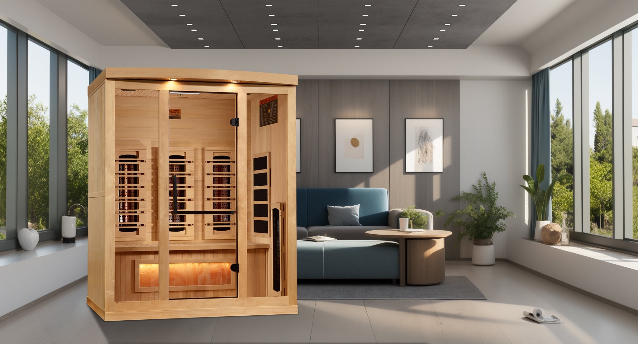 3 Person Full Spectrum with Himalayan Salt Bar IR Sauna