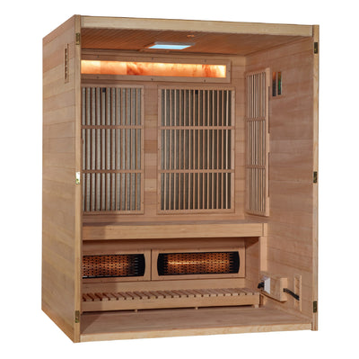 Soria 2026, 3 Person Indoor Hybrid Sauna, Full Spectrum & Built in Harvia Traditional Stove