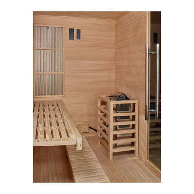 Soria 2026, 3 Person Indoor Hybrid Sauna, Full Spectrum & Built in Harvia Traditional Stove