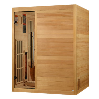 Soria 2026, 3 Person Indoor Hybrid Sauna, Full Spectrum & Built in Harvia Traditional Stove