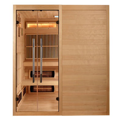 Toledo 2025, 6 Person Indoor Hybrid Sauna,  Full Spectrum & Built in Harvia Traditional Stove