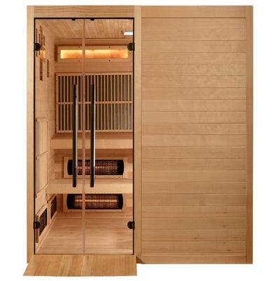 Toledo 2025, 6 Person Indoor Hybrid Sauna,  Full Spectrum & Built in Harvia Traditional Stove