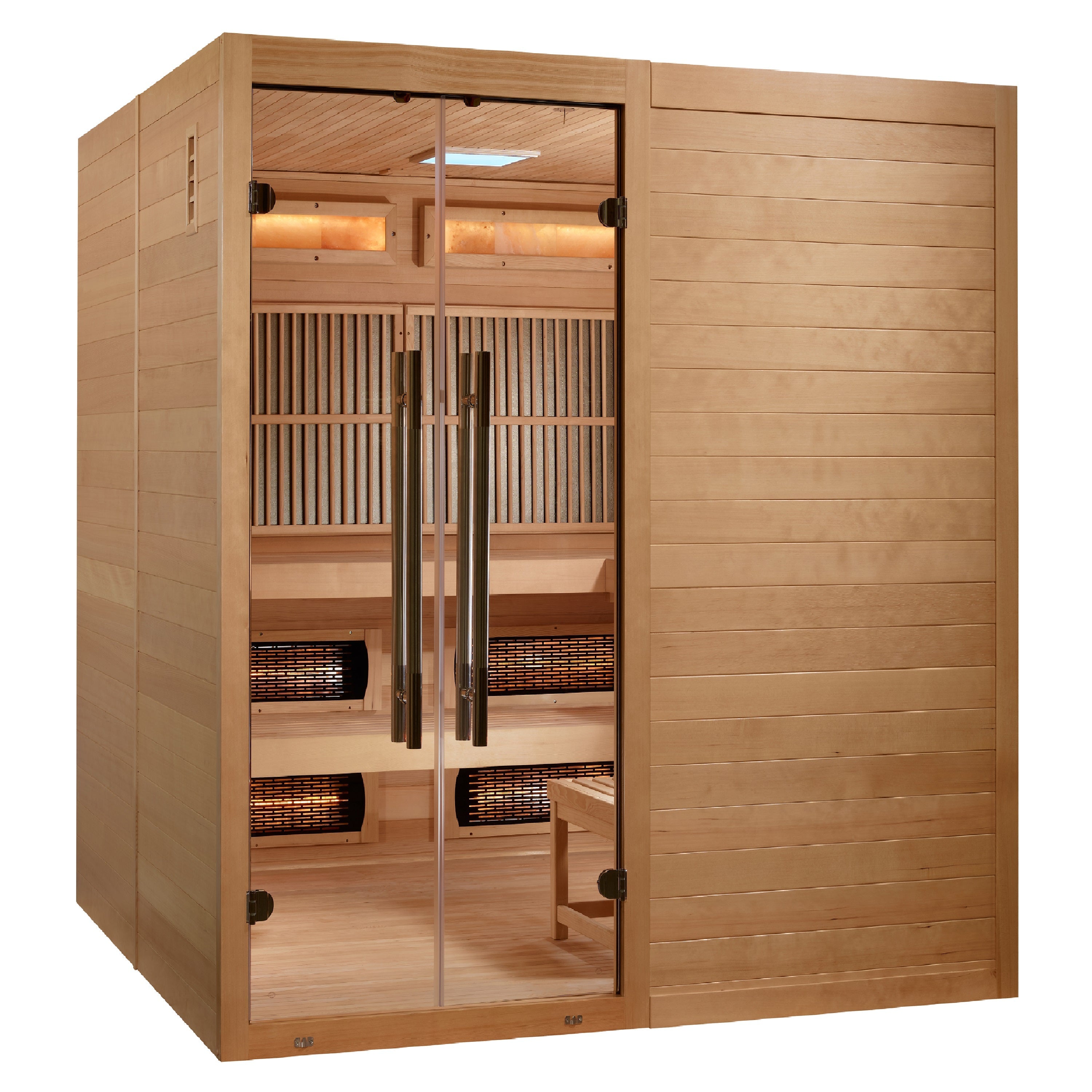 Toledo 2025, 6 Person Indoor Hybrid Sauna,  Full Spectrum & Built in Harvia Traditional Stove