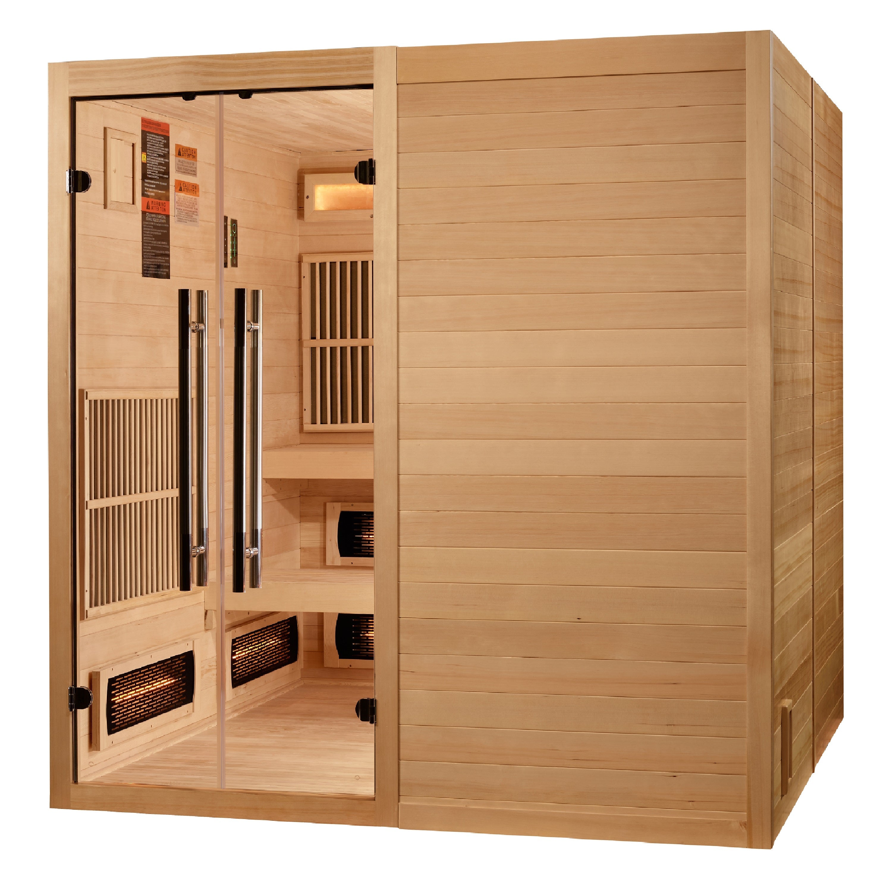 Toledo 2025, 6 Person Indoor Hybrid Sauna,  Full Spectrum & Built in Harvia Traditional Stove