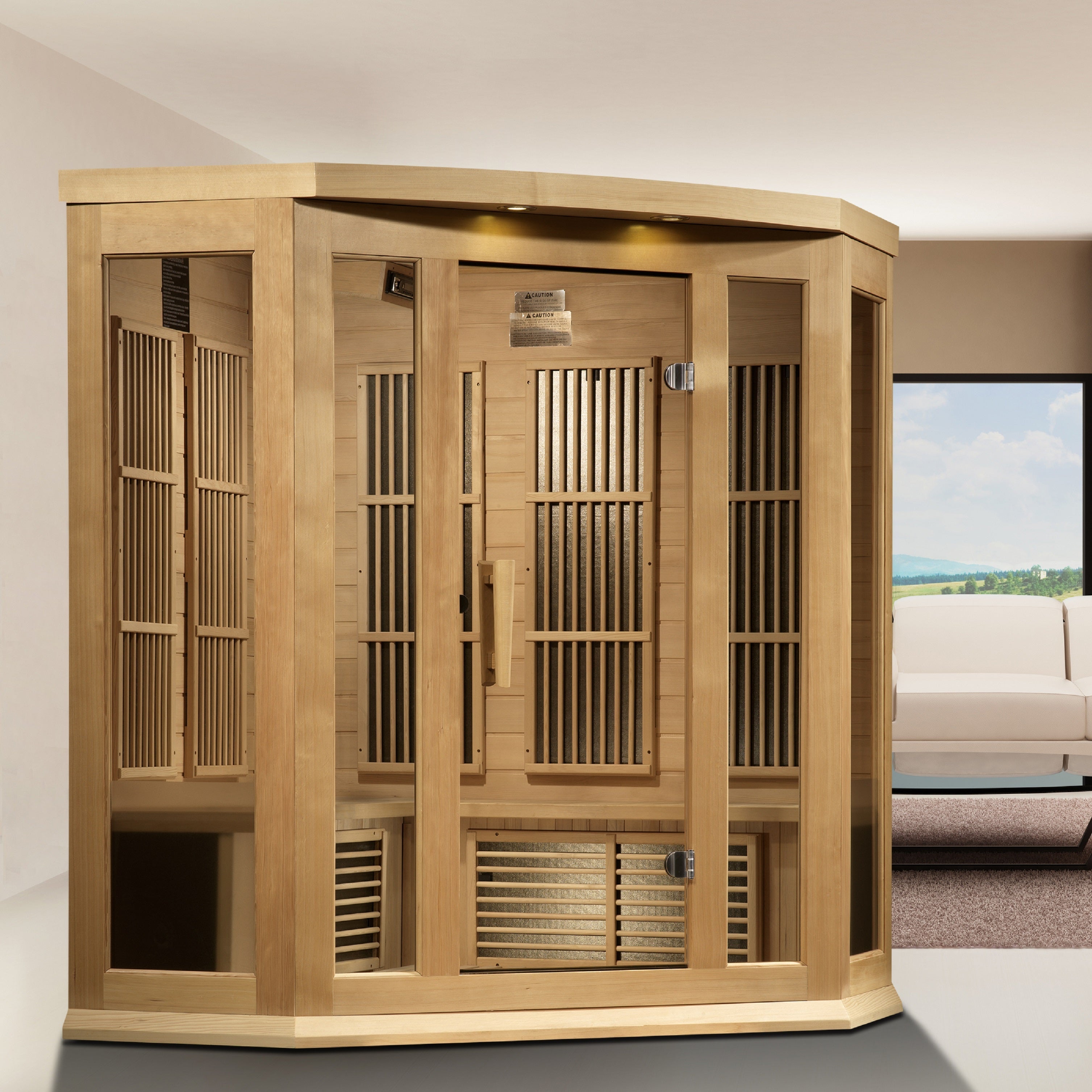 Maxxus 3 Person Corner Near Zero EMF FAR IR Sauna