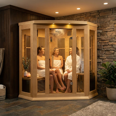 Maxxus 3 Person Corner Near Zero EMF FAR IR Sauna