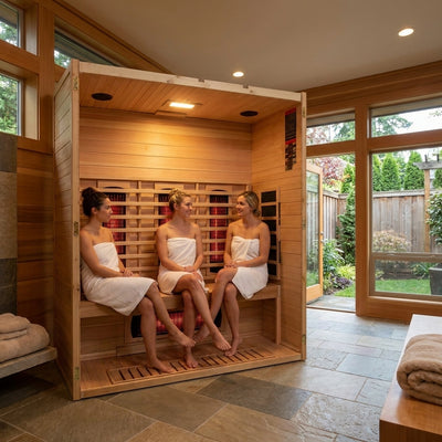 Maxxus 3 Person Full Spectrum Privacy Door IR Sauna