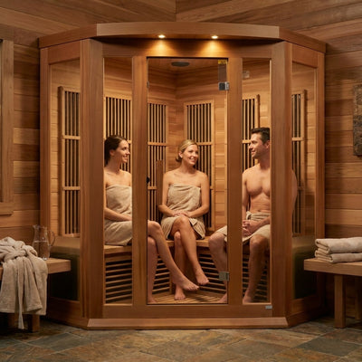 Maxxus Avignon 3 Person Corner Near Zero EMF FAR IR Sauna